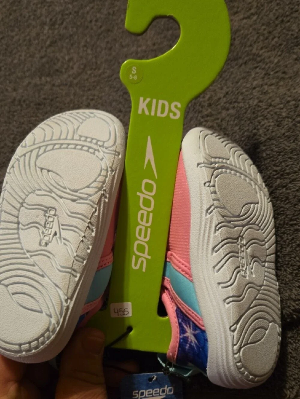 Speedo Kids Pink Water Shoes with Light Blue Strap and Purple Star Trim #455
